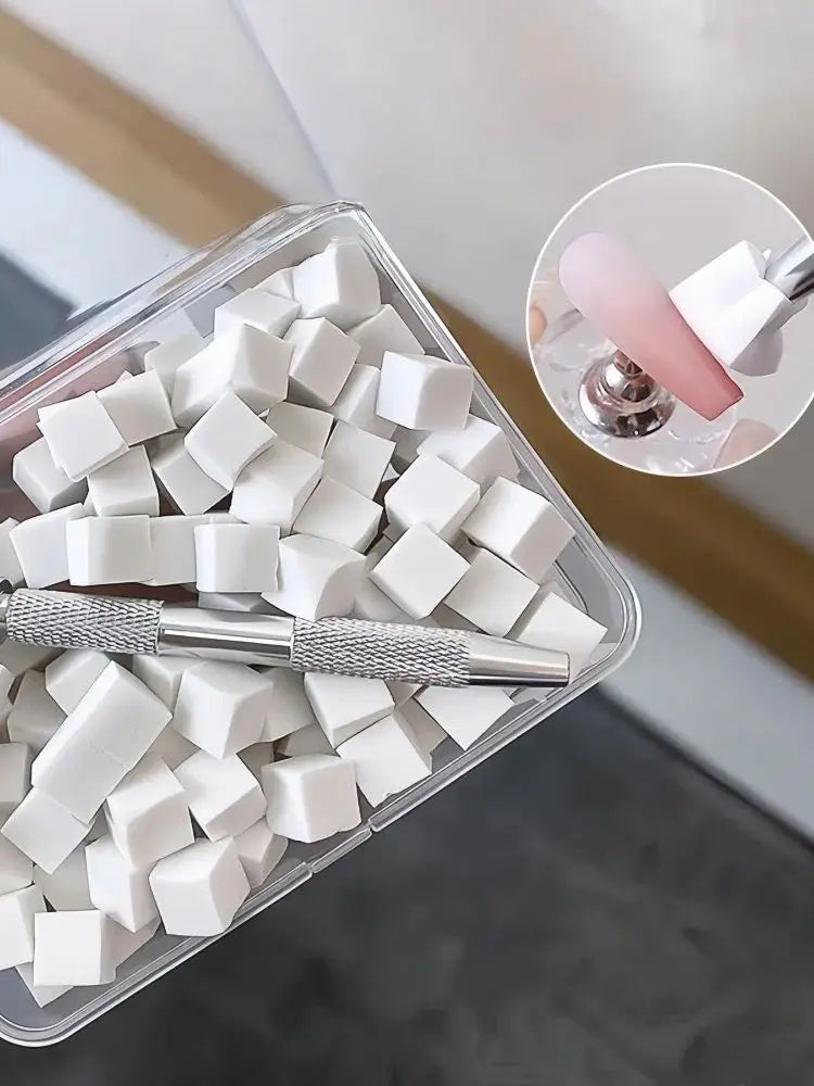 50Pc Nail Art Sponges + Tool